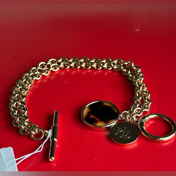 Ralph Lauren Bracelet,Ralph Lauren Gold Chain Bracelet with Charm - Picture 3 of 10